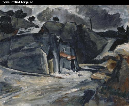 Paul Cezanne Paysage provencal, or Rochers a L'Estaque, or Masures sous la neige